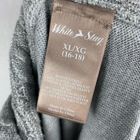 White stag sweater size XL 16-18 Gray metallic - Picture 7 of 8
